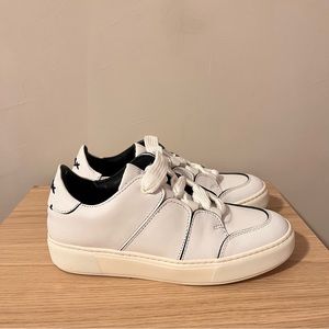 Leather sneakers  Ermenegildo Zegna, white color , size EU 38(USA 7-7,5)